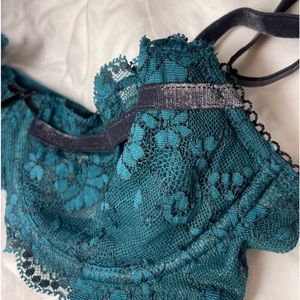 VS Teal Lace Bra
